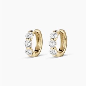 Gorjana Lab Grown Diamond Halo Trio 14k Huggie